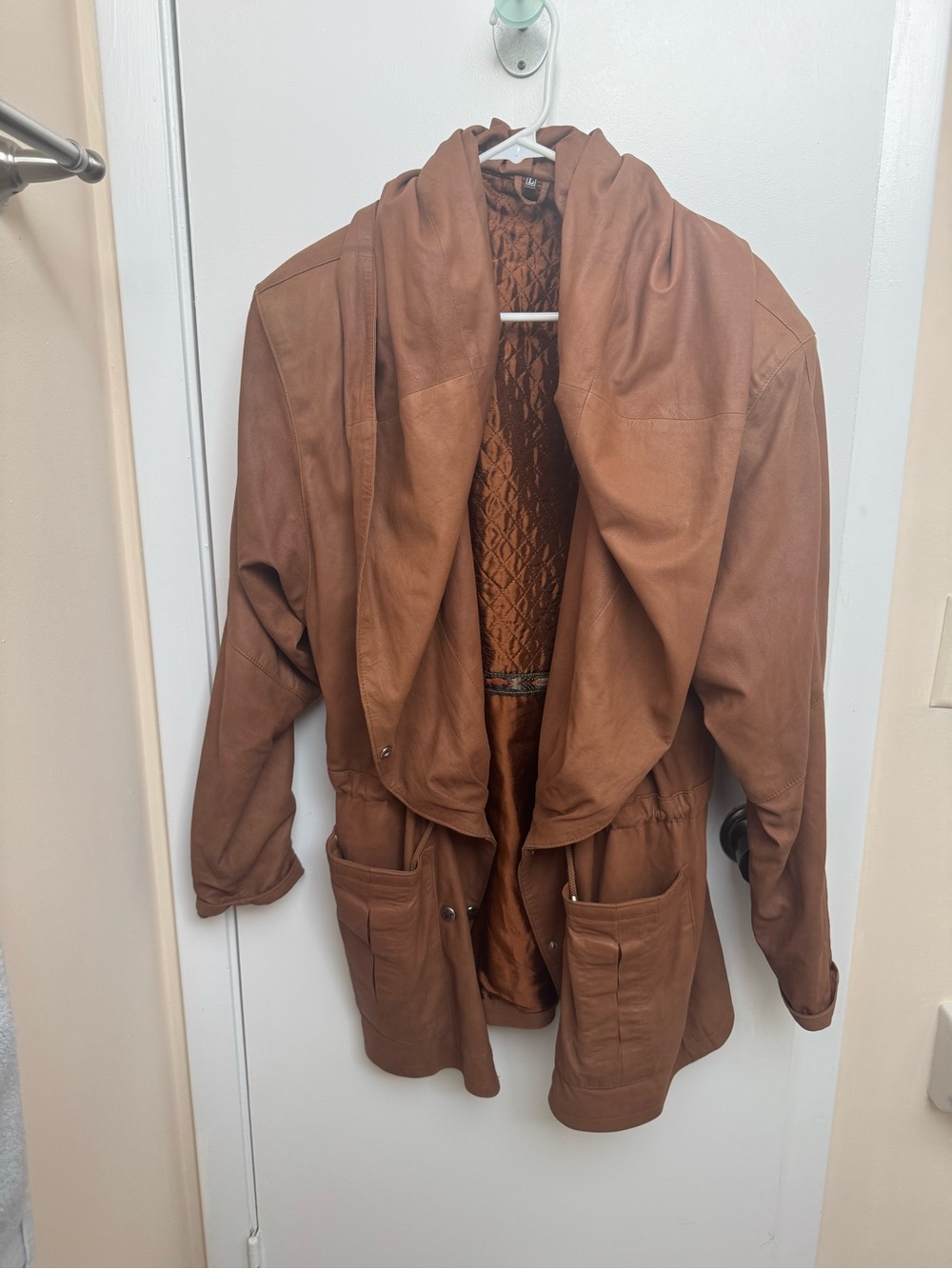 Leather Jacket with statement collar